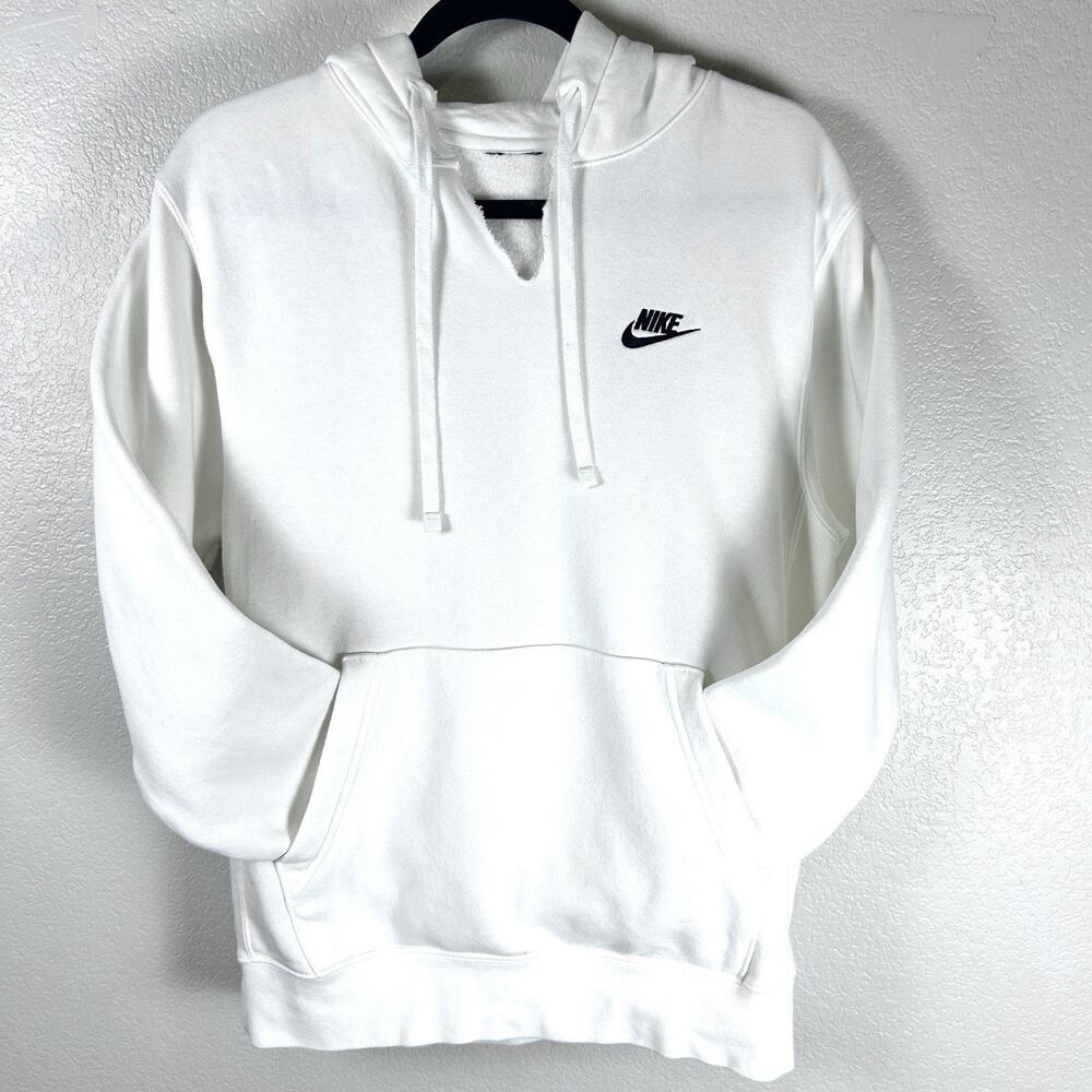 Nike‎ Sportswear Club Fleece Hoodie Mens Small White BV2654-100 Athleisure